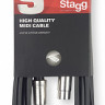 STAGG SMD3 - МIDI-кабель. m. DIN plug / m. DIN plug-Metal 3 м