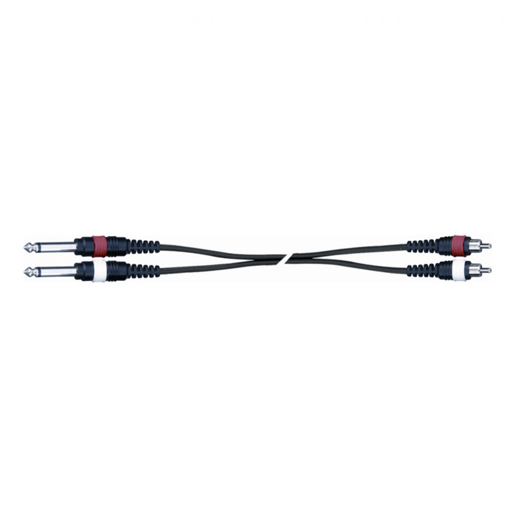 QUIK LOK AD13-3 компонентный кабель, 3 метра, разъемы 2 Mono Jack - 2 RCA Male (2 1/4' MALE -2 RCA MALE)